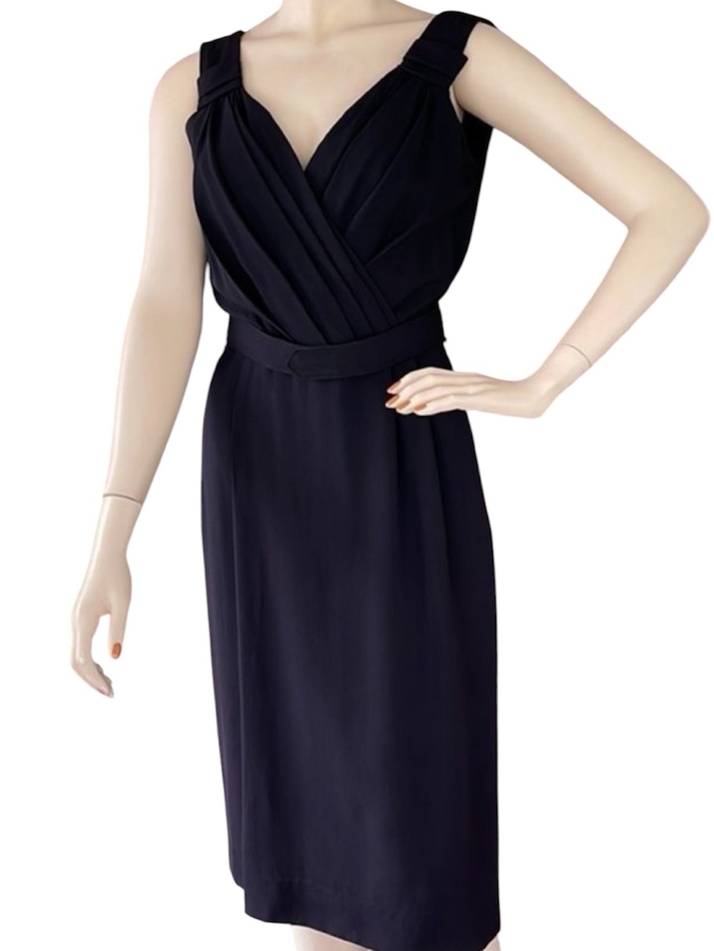 Vintage 60s Sleeveless Black Cocktail Dress